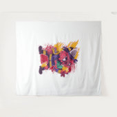 ハロウィーンハッピーハローウィン消防服 タペストリー (正面(横))