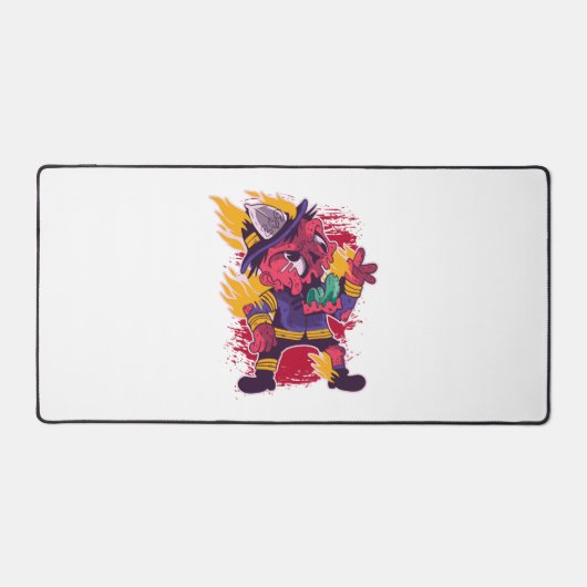 ハロウィーンハッピーハローウィン消防服 デスクマット (正面)