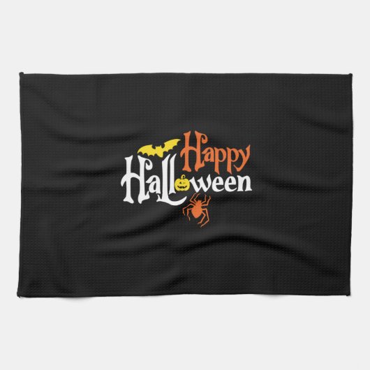 ハロウィーンハッピーハローウィン誕生日 キッチンタオル (横)