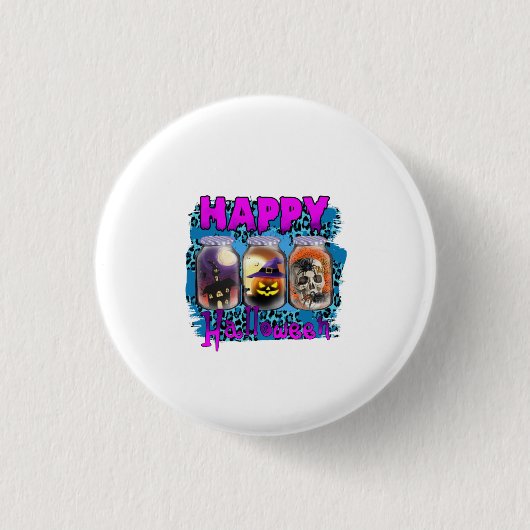 ハロウィーンハッピーハローウィン誕生日 缶バッジ (正面)