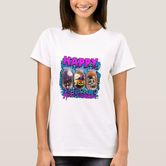 ハロウィーンハッピーハローウィン誕生日 Tシャツ (正面)