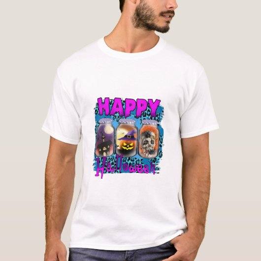 ハロウィーンハッピーハローウィン誕生日 Tシャツ (正面)