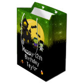 ハロウィーンハッピーバースデーモンスターズ緑 ミディアムペーパーバッグ (裏面アングル)