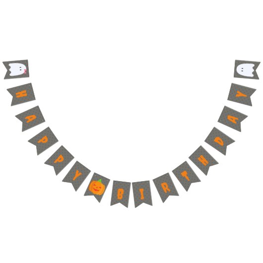 ハロウィーンハッピーバースデー バンティングフラッグ (全)