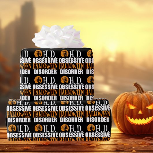 ハロウィーンハト幽霊のよく出るリントハウスブラック ラッピングペーパー