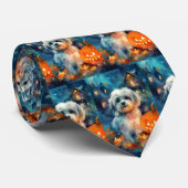 ハロウィーンハバニーズとカボチャ怖い ネクタイ (ロール)