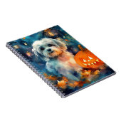 ハロウィーンハバニーズとカボチャ怖い ノートブック (右側)