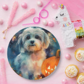 ハロウィーンハバニーズとカボチャ怖い ペーパープレート (パーティー)