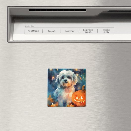 ハロウィーンハバニーズとカボチャ怖い マグネット (インサイチュ (食洗機))