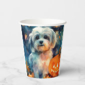ハロウィーンハバニーズとカボチャ怖い 紙コップ (裏面)