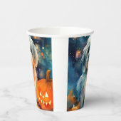 ハロウィーンハバニーズとカボチャ怖い 紙コップ (左)
