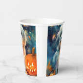 ハロウィーンハバニーズとカボチャ怖い 紙コップ (右)