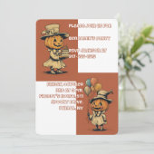 ハロウィーンハロウィーンのカボチャのちょうちんインオレンジ 招待状 (スタンド正面)