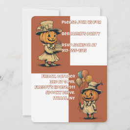 ハロウィーンハロウィーンのカボチャのちょうちんインオレンジ 招待状