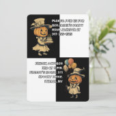 ハロウィーンハロウィーンのカボチャのちょうちんインブラック 招待状 (スタンド正面)