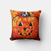 ハロウィーンハロウィーンのカボチャのちょうちんカボチャフローラ季節 クッション (正面)