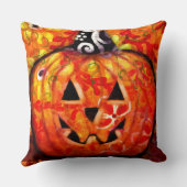 ハロウィーンハロウィーンのカボチャのちょうちんカボチャフローラ季節 クッション (裏面)