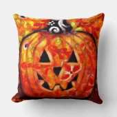 ハロウィーンハロウィーンのカボチャのちょうちんカボチャフローラ季節 クッション (正面)