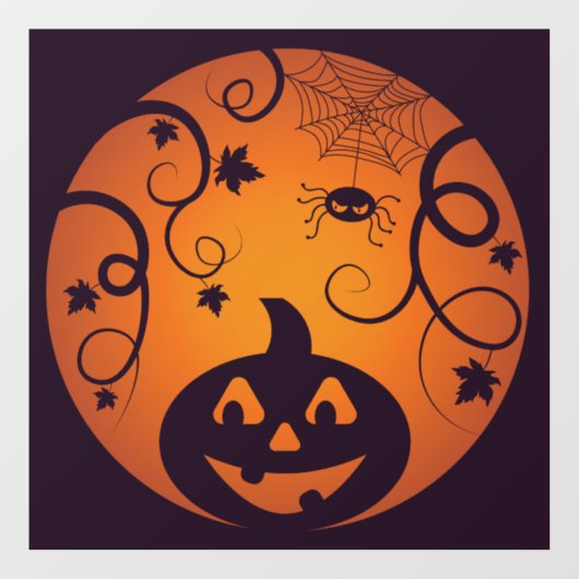 ハロウィーンハロウィーンのカボチャのちょうちんカボチャ顔とスパイダー ウィンドウサイン (シート)