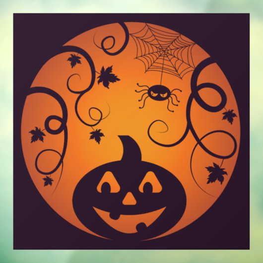 ハロウィーンハロウィーンのカボチャのちょうちんカボチャ顔とスパイダー ウィンドウサイン (シート3)