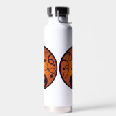 ハロウィーンハロウィーンのカボチャのちょうちんカボチャ顔とスパイダー ウォーターボトル (左面)