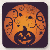 ハロウィーンハロウィーンのカボチャのちょうちんカボチャ顔とスパイダー コースター (正面)