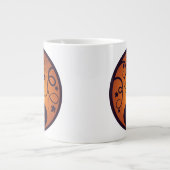 ハロウィーンハロウィーンのカボチャのちょうちんカボチャ顔とスパイダー ジャンボコーヒーマグカップ (正面)