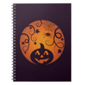 ハロウィーンハロウィーンのカボチャのちょうちんカボチャ顔とスパイダー ノートブック (正面)