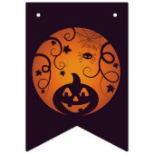 ハロウィーンハロウィーンのカボチャのちょうちんカボチャ顔とスパイダー バンティングフラッグ (第2の旗)