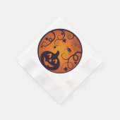 ハロウィーンハロウィーンのカボチャのちょうちんカボチャ顔とスパイダー 縁ありカクテルナプキン (角)