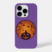 ハロウィーンハロウィーンのカボチャのちょうちんカボチャ顔とスパイダー iPhoneケース (裏面)
