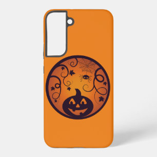 ハロウィーンハロウィーンのカボチャのちょうちんカボチャ顔とスパイダー SAMSUNG GALAXY S22+ケース