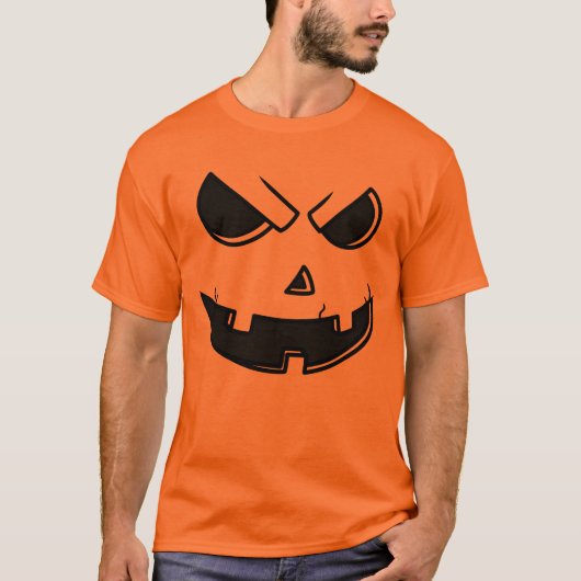 ハロウィーンハロウィーンのカボチャのちょうちんカボチャ顔Tシャツ Tシャツ (正面)