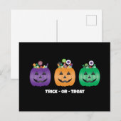 ハロウィーンハロウィーンのカボチャのちょうちんキャンディパイル ポストカード (正面/裏面)