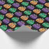 ハロウィーンハロウィーンのカボチャのちょうちんキャンディパイル ラッピングペーパー (角)