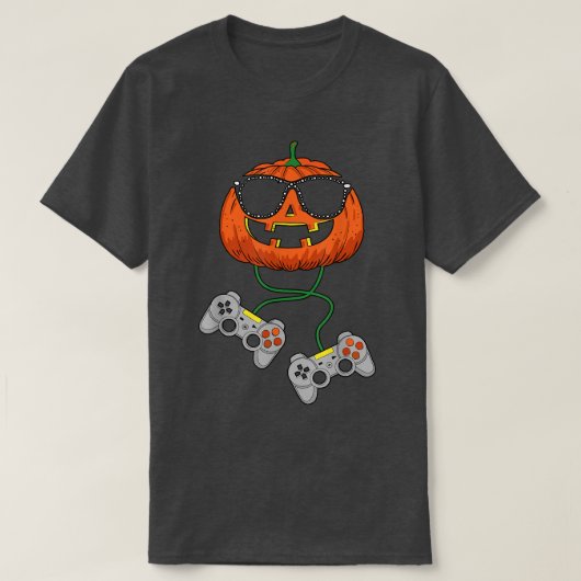 ハロウィーンハロウィーンのカボチャのちょうちんゲーマーボーイズキッズメンおもしろい Tシャツ (デザイン正面)