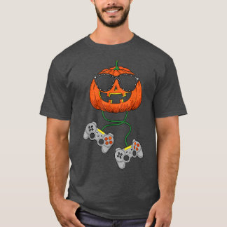 ハロウィーンハロウィーンのカボチャのちょうちんゲーマーボーイズキッズメンおもしろい Tシャツ