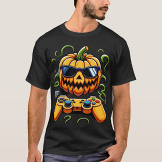 ハロウィーンハロウィーンのカボチャのちょうちんゲーマーボーイズキッズメンおもしろい Tシャツ