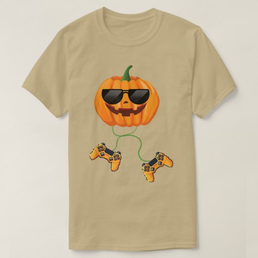 ハロウィーンハロウィーンのカボチャのちょうちんゲーマーボーイズキッズメンおもしろい Tシャツ (デザイン正面)