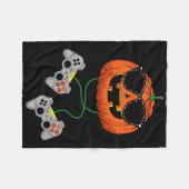 ハロウィーンハロウィーンのカボチャのちょうちんゲーマーボーイズキッズメンズおもしろいH フリースブランケット (正面(横))