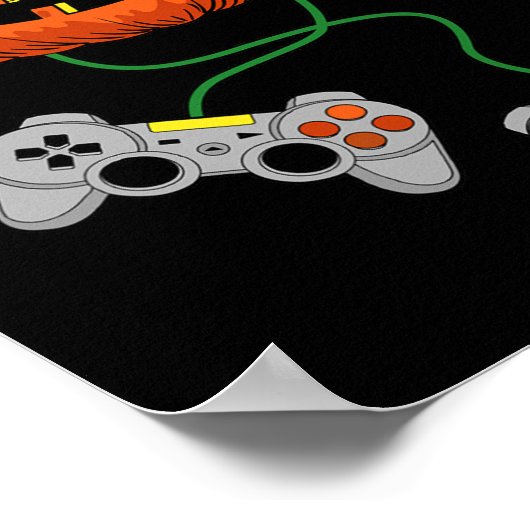 ハロウィーンハロウィーンのカボチャのちょうちんゲーマーボーイズキッズメンズおもしろいH ポスター (角)