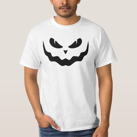 ハロウィーンハロウィーンのカボチャのちょうちんパンプキンクリーミー顔 Tシャツ (正面)
