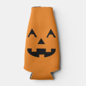 ハロウィーンハロウィーンのカボチャのちょうちんパンプキン顔 ボトルクーラー (正面)