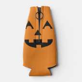 ハロウィーンハロウィーンのカボチャのちょうちんパンプキン顔 ボトルクーラー (裏面)