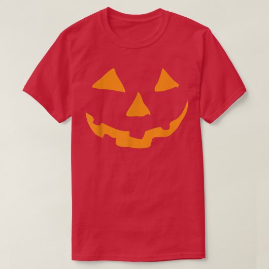 ハロウィーンハロウィーンのカボチャのちょうちんパンプキン顔 Tシャツ (デザイン正面)