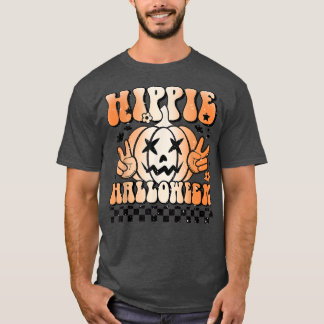 ハロウィーンハロウィーンのカボチャのちょうちんヒッピーHalloween Hippie W Tシャツ