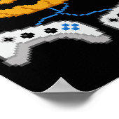 ハロウィーンハロウィーンのカボチャのちょうちんピクセル化ゲームゲーマーボー ポスター (角)