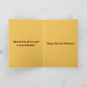 ハロウィーンハロウィーンのカボチャのちょうちんブラックこうもりグリーティ不気味ング カード (内部)