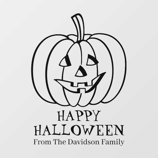 ハロウィーンハロウィーンのカボチャのちょうちんブラックカスタム文字デコール ウィンドウサイン (シート)