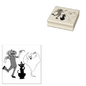 ハロウィーンハロウィーンのカボチャのちょうちんブラックキャット幽霊 ラバースタンプ (押印)